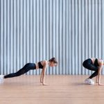 Maximizing Fitness with Bodyweight Exercises Fit woman doing a burpee exercise. Endurance training. Step by step instructions burpee